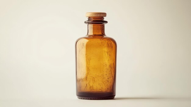 Photo glass apothecary bottle on transparent background