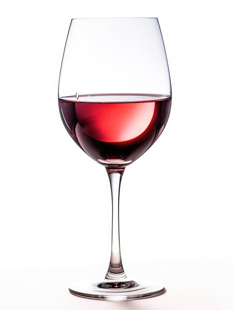 A glass of Argentine wine Malbec on a white background