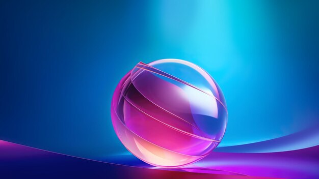 A glass ball on a blue background