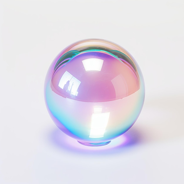 a glass ball with a purple and blue color on it