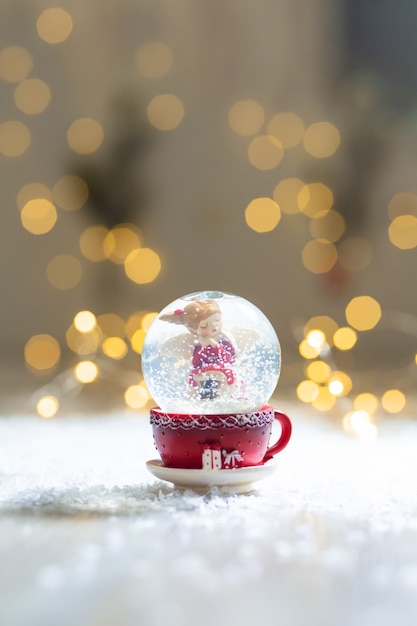 Glass ball with snowflakes