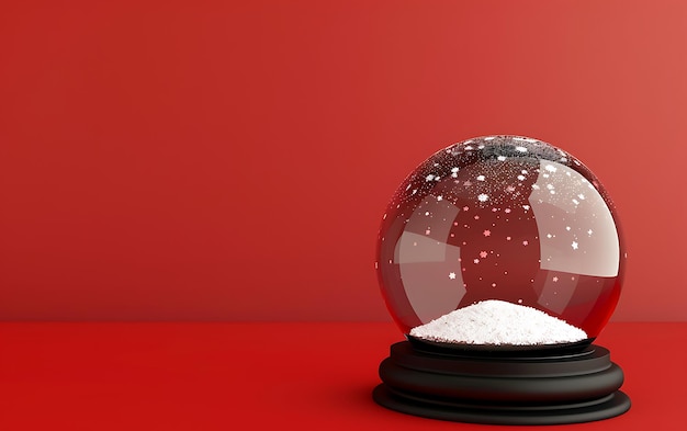 Photo a glass ball with a star on it and a red background