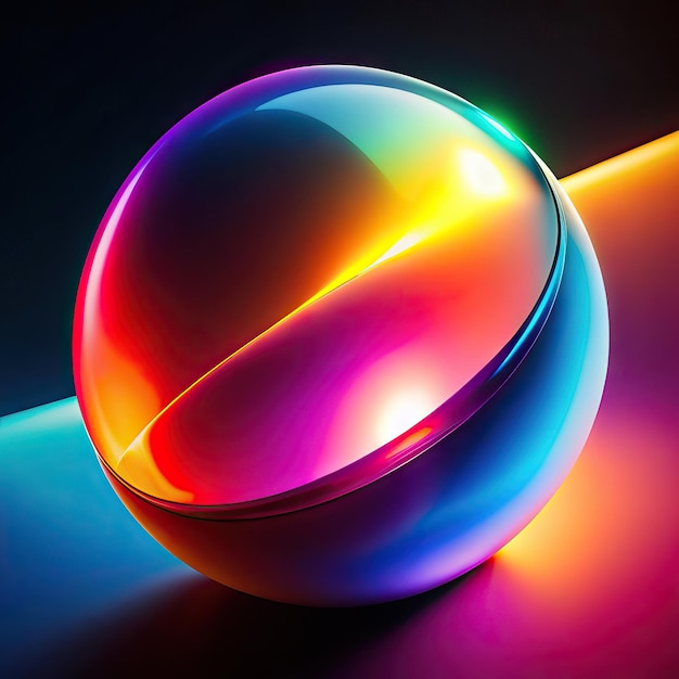 Photo a glass ball with the word  light  on it