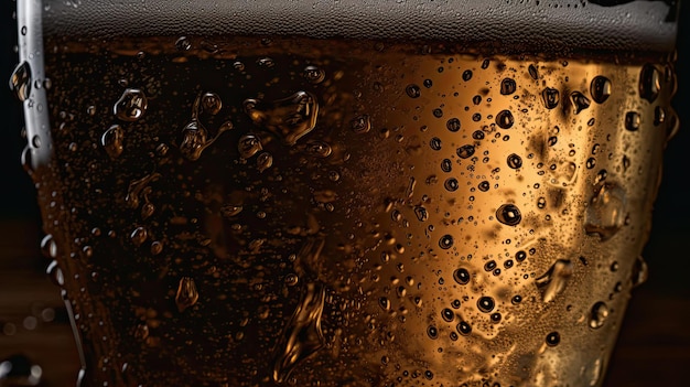 A glass of beer closeup