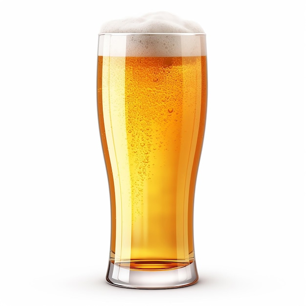 Glass of Beer Isolated on White Background