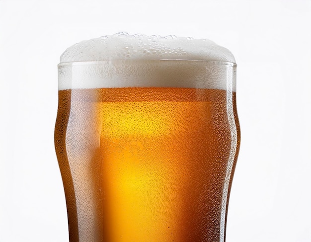 Photo glass of beer isolated on white