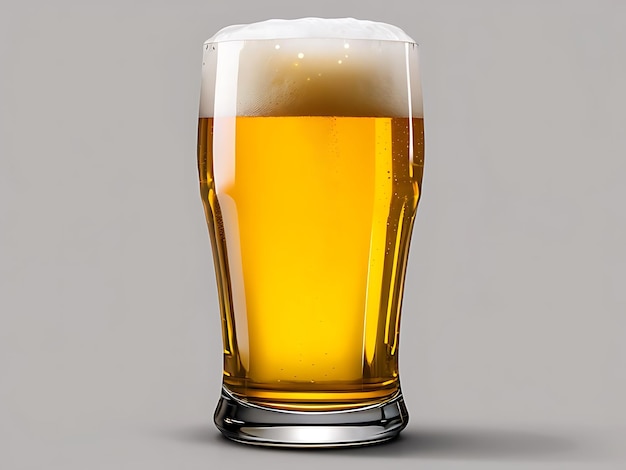 a glass of beer with foam on the top of it