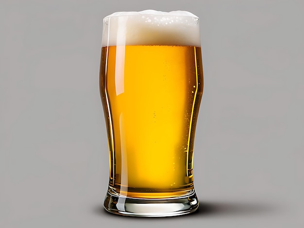 a glass of beer with foam on the top