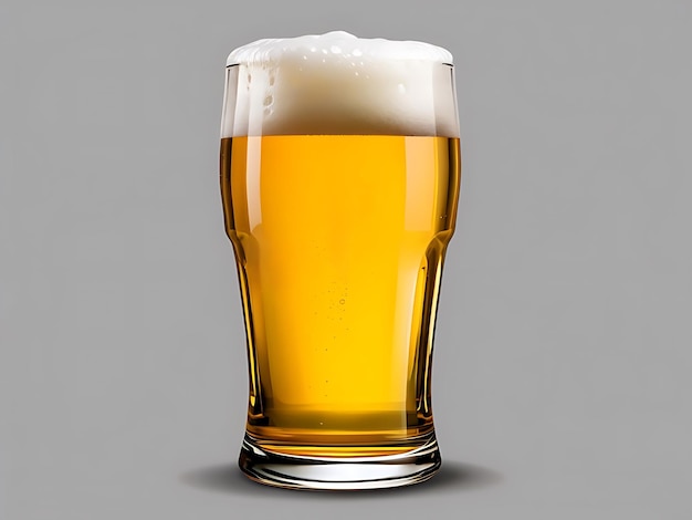 a glass of beer with foam on the top