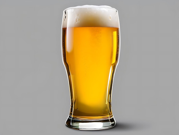 a glass of beer with foam on the top