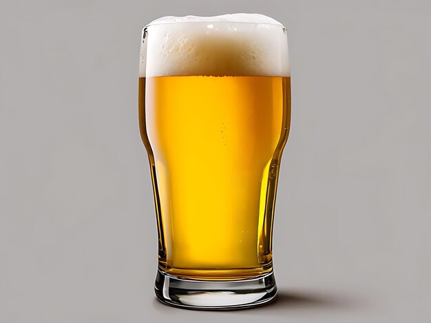 Photo a glass of beer with a foamy top