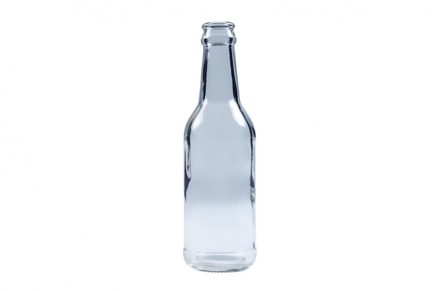 Glass bottle isolated on white background.