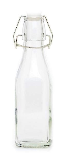 Glass bottle with swing porcelain closure of 250 ml. Without label and isolated on white background.