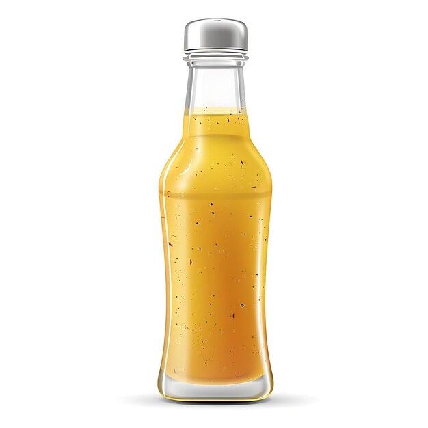 Glass Bottle of Yellow Liquid Realistic Illustration