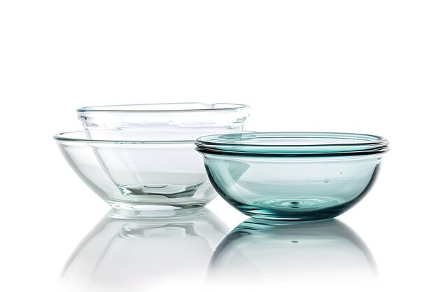 Glass Bowl Set Isolated In Transparent Background