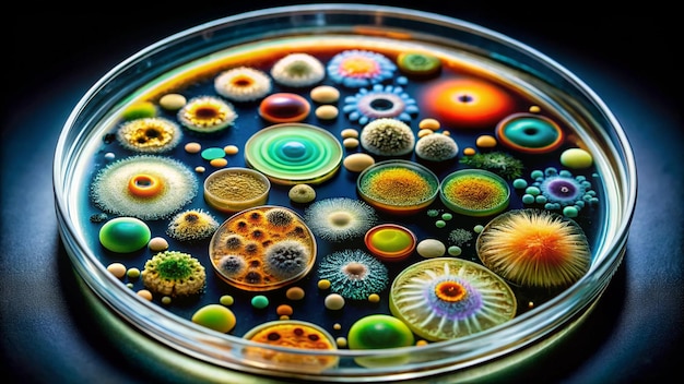 Photo a glass bowl with a colorful pattern of different colored buttons