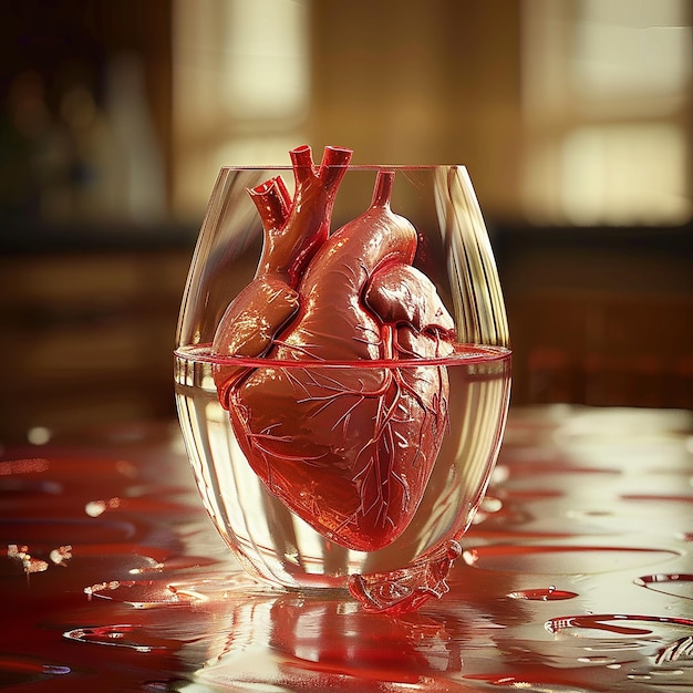 a glass bowl with a heart inside of it