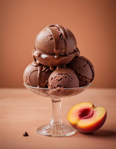 a glass bowl with ice cream and a cherry on it