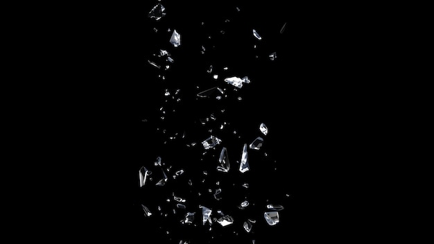 Glass Breaked with shatter and debris include black and white alpha matte Footage element for film ads and movieEasy to use just drop on your footage