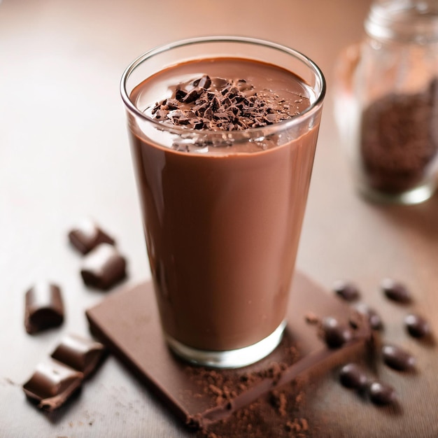 Glass of chocolate milk