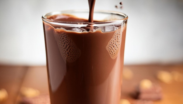 Glass of chocolate milk