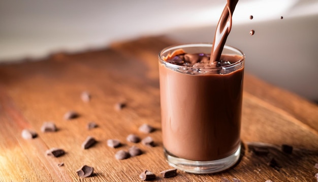 Glass of chocolate milk