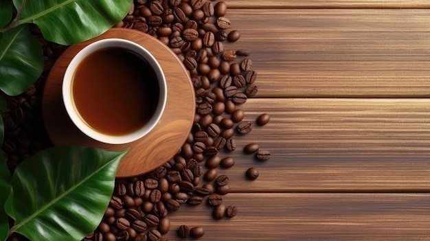 glass of coffee concept on wooden background