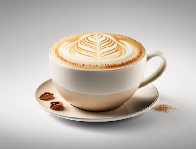 A Glass of Coffee Latte Drink Illustration Created with Generative AI