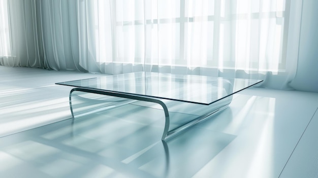 Photo glass coffee table