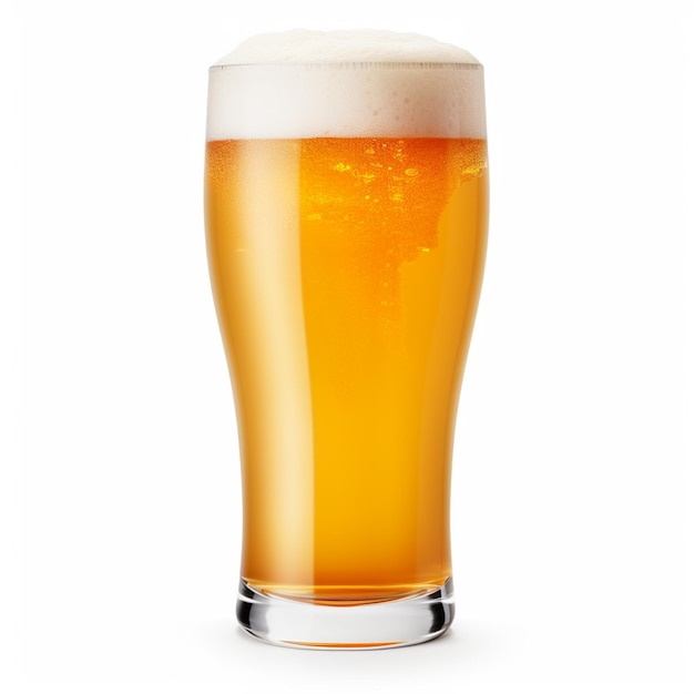 Glass of cold beer with condensation stock photo