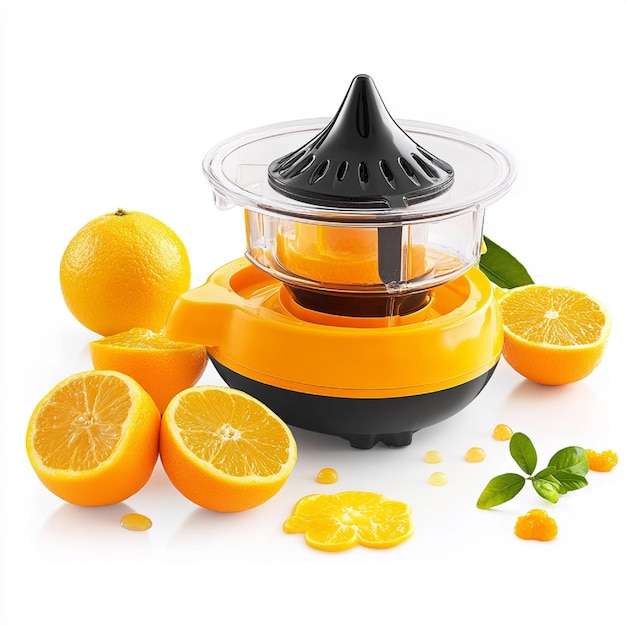 Photo a glass container with oranges and a glass container with a black lid that says  fresh orange