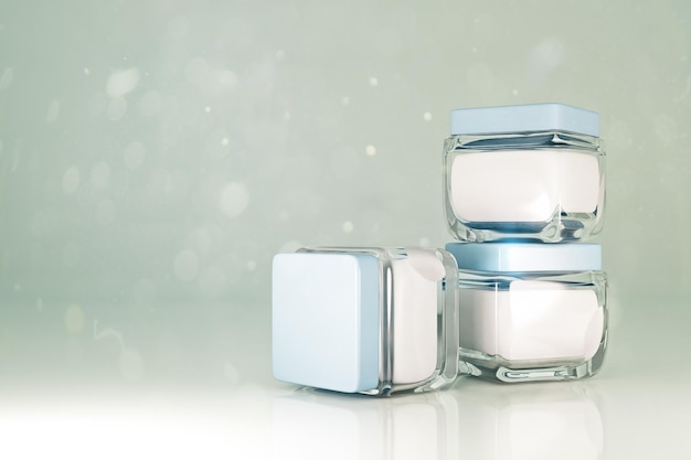 Glass cream jars