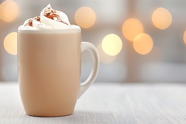 Glass cup of hot cocoa