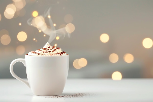 Photo glass cup of hot cocoa