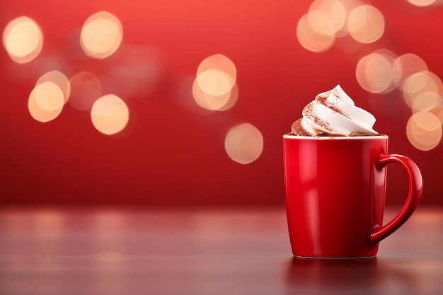 Glass cup of hot cocoa