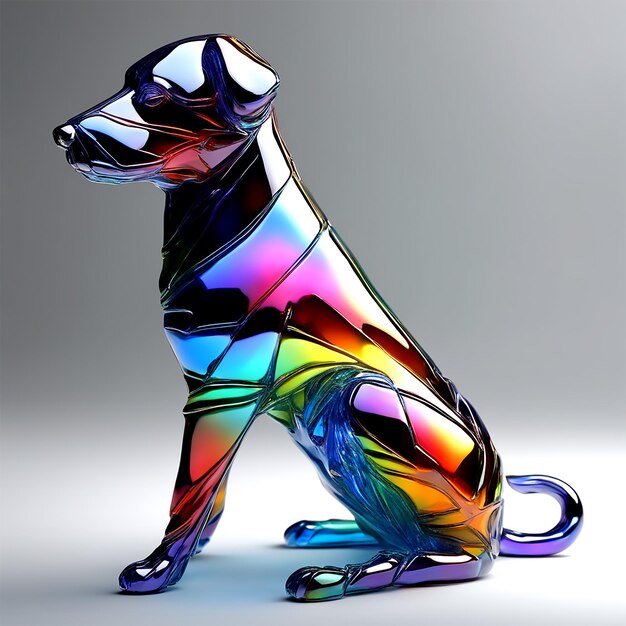 glass dog broken glass effect no background stunning something that even doesn't exist mythical