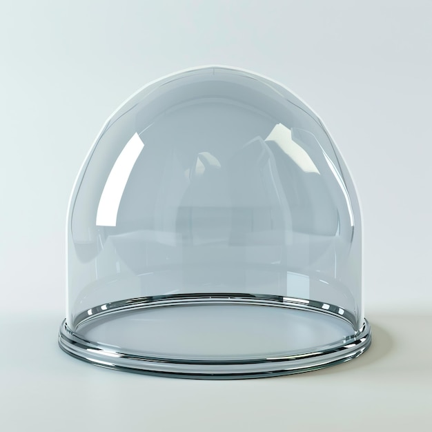 A glass dome on a white background