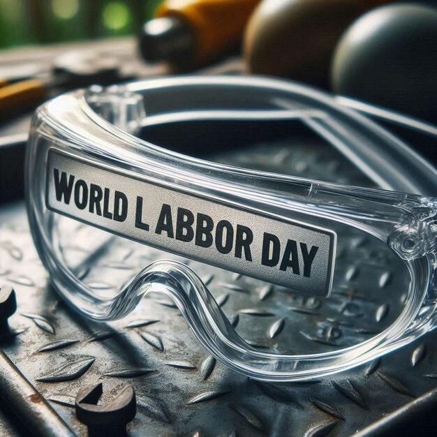 Photo a glass eye glass with the words world day on it