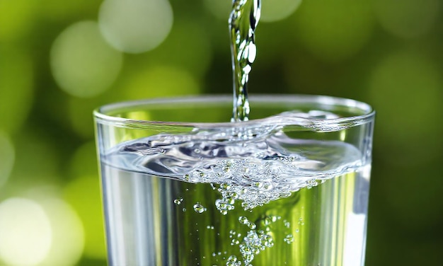 Photo glass filled with clear water