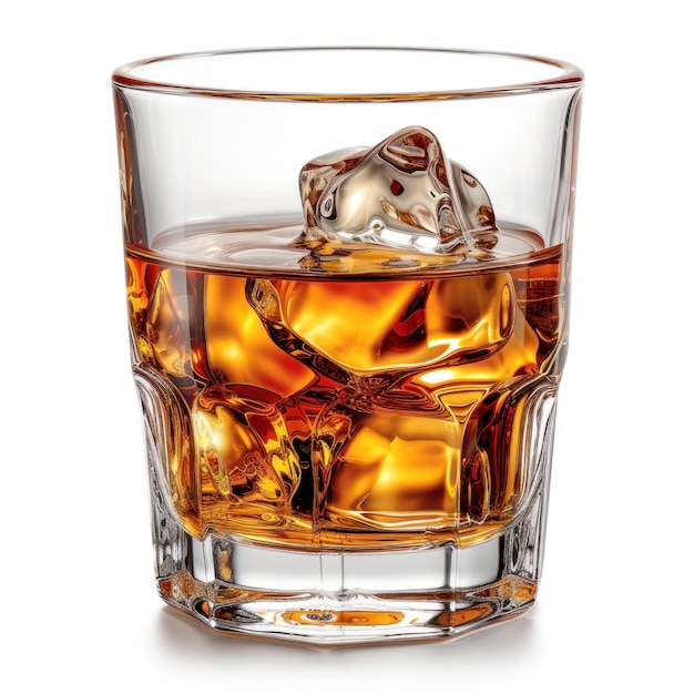 Glass Filled With Ice Cubes on Top of a Table isolated on transparent background