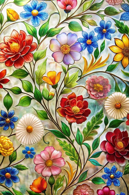 glass floral pattern art background