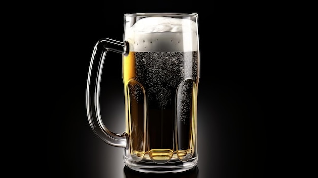 Glass of fresh and cold beer AI Generate