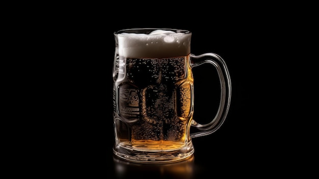 Glass of fresh and cold beer AI Generate