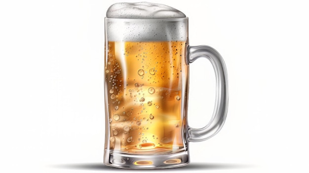 Glass of fresh and cold beer AI Generate