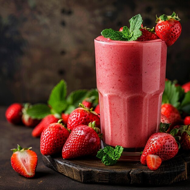 a glass of fresh juice and a smoothie made from summer fruits orange peach pineapple strawberry