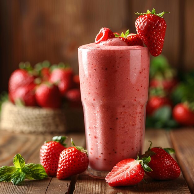 a glass of fresh juice and a smoothie made from summer fruits orange peach pineapple strawberry