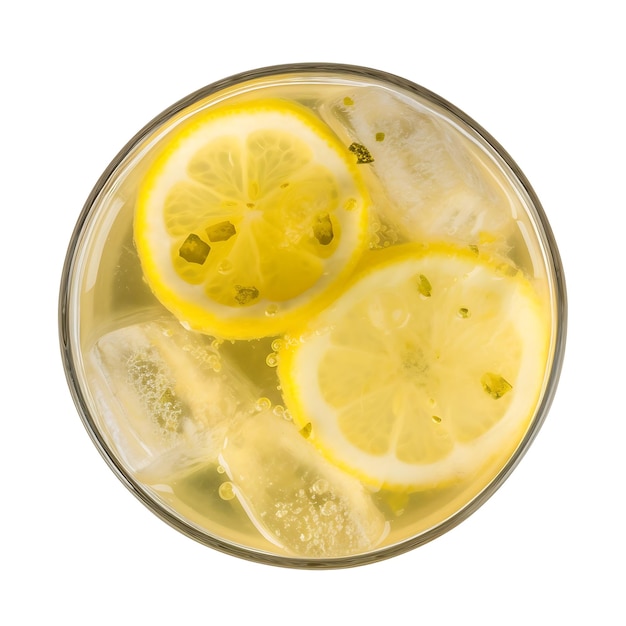 Glass of fresh lemon juice on white background