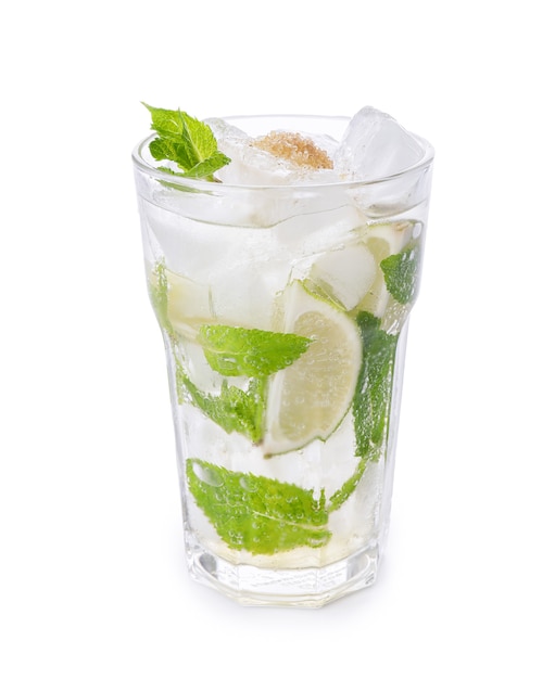 Glass of fresh mojito isolated