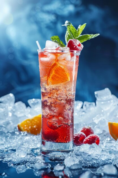 Glass of Fruit Infused Water on Table