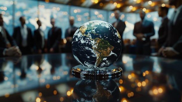 Glass Globe on Table Corporate Compassion Worldly Wisdom